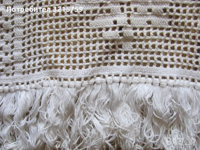 Ръчно плетено перде, ковьор ,памук 133х42см., снимка 4 - Декорация за дома - 50929711