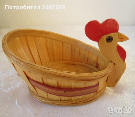 Петел птица панер  съд дърво, снимка 1