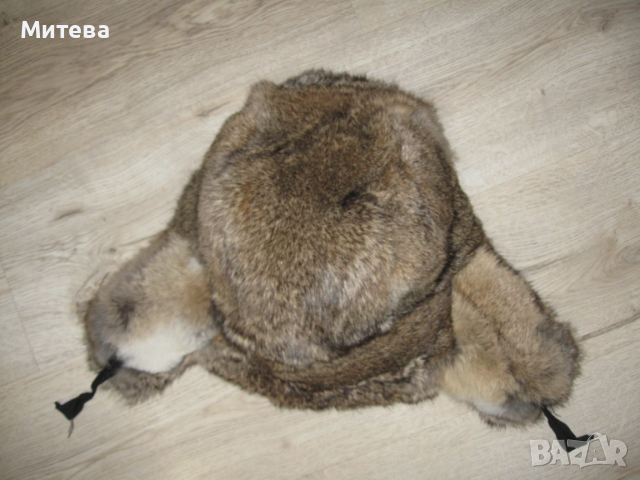 Дамска ушанка естествена кожа, снимка 3 - Шапки - 52777367