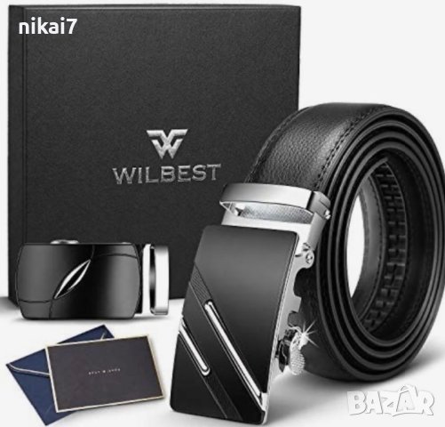 мъжки колан кожен официален за панталон с автоматична катарама