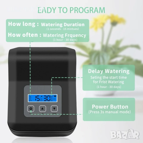 Автоматична система за капково напояване с програмируем дигитален таймер, снимка 3 - Напояване - 53382427