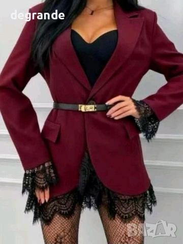 Елегантно дамско сако с дантела , снимка 2 - Сака - 53008417