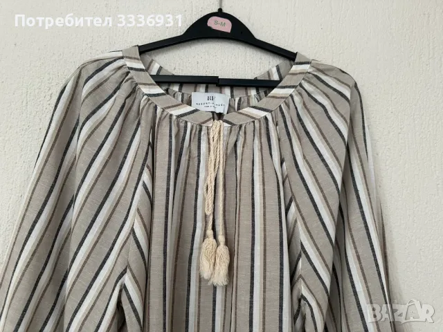 Блуза от ленена смес Resort Finest, снимка 2 - Блузи с дълъг ръкав и пуловери - 49999637