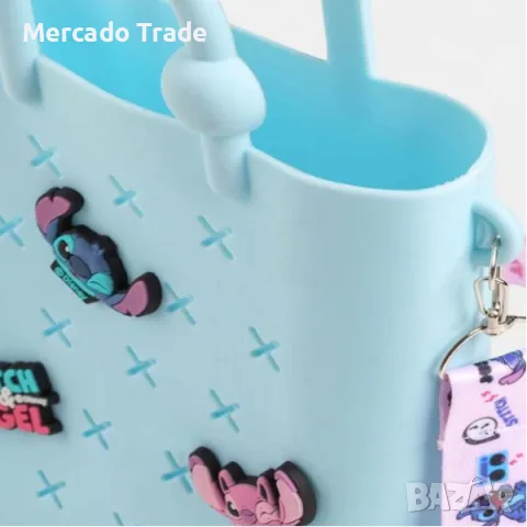 Детска светлосиня чантичка Mercado Trade, За момичета с дръжка, Stitch, снимка 3 - Кенгура и ранички - 56024676
