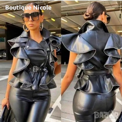 Дамски кожен елек , снимка 1