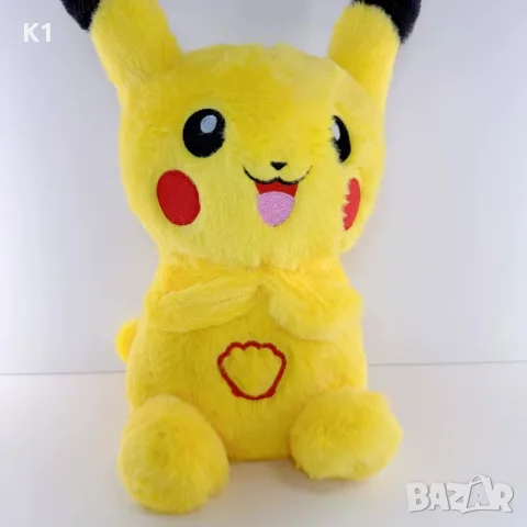 Дишаща плюшена и светеща играчка Пикачу 35см, Покемон, Pokemon Pikachu

