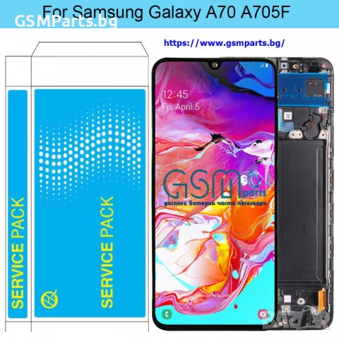Оригинален Дисплей + Рамка ЗА SAMSUNG GALAXY A70 Service Pack, снимка 4 - Резервни части за телефони - 37943961