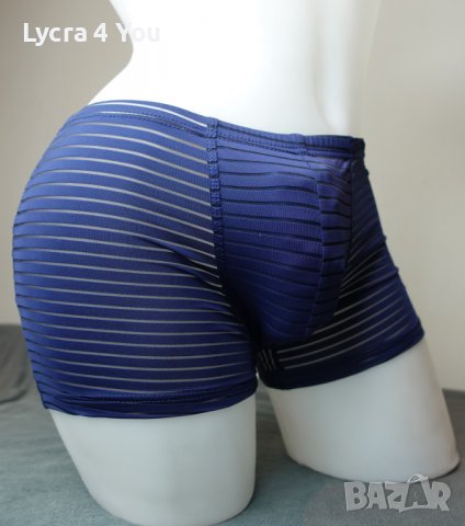 М размер мъжки боксер в тъмно синьо с прозрачни ивици