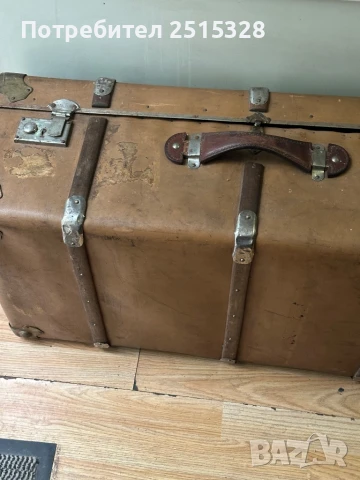 голям стар антикварен куфар над 100 годишен, снимка 9 - Антикварни и старинни предмети - 50471414