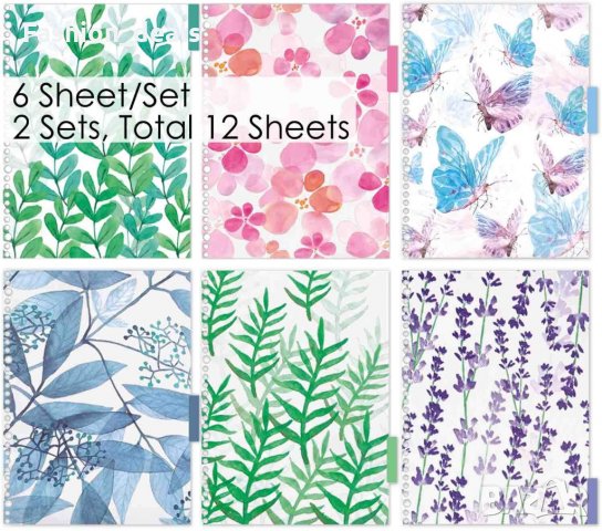 Комплект 12 броя разделители за тетрадка / тефтер размер A4 Органайзер, снимка 2 - Други - 33693845