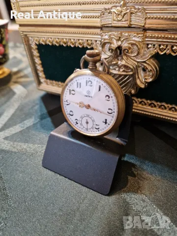 Рядък антикварен колекционерски немски джобен часовник Junghans Astra , снимка 4 - Антикварни и старинни предмети - 48698487