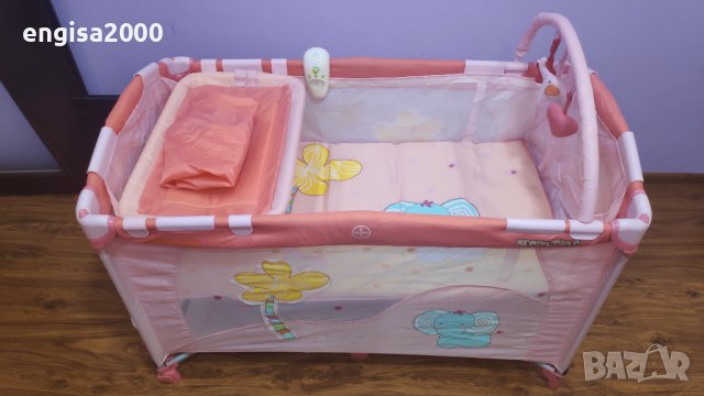 ПРОМО! Бебешка кошара, като нова, розова кошарка