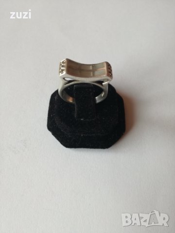 Сребърен пръстен със седеф  - 925 сребро , снимка 3 - Пръстени - 30683412