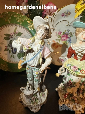 Антикварни Фигури Sitzendorf Germany | „В цветната градина“ | Circa 1927, снимка 8 - Колекции - 54212259