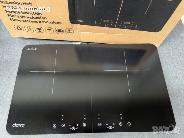 Преносим двузонов индукционен котлон CIARRA CUTIH2 , 2800W, снимка 7 - Котлони - 52184429