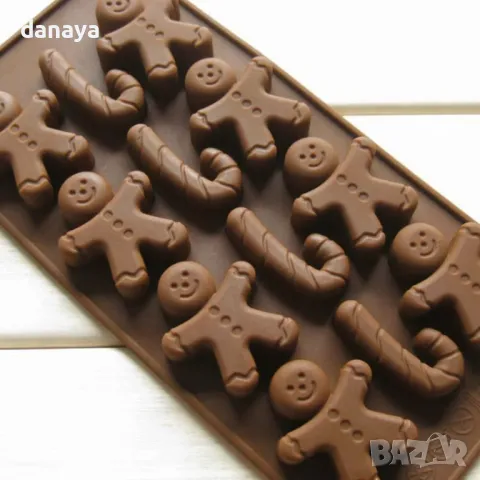 5630 Силиконова форма за бонбони Джинджифилово човече, снимка 2 - Форми - 48823825