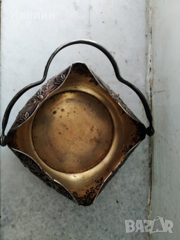 посребрена метална купа арт деко, снимка 5 - Антикварни и старинни предмети - 29234089