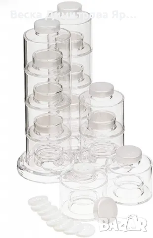 Стилен и практичен органайзер за подправки – Комплект от 12 бурканчета на въртяща се основа, снимка 3 - Аксесоари за кухня - 49135313