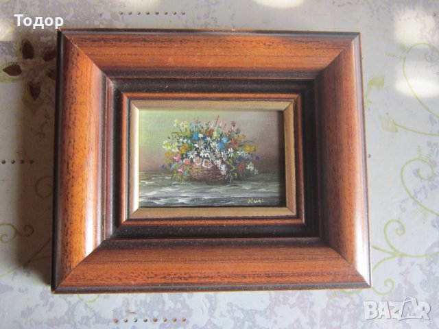 Стара рисувана картина масло 3, снимка 3 - Картини - 31339023