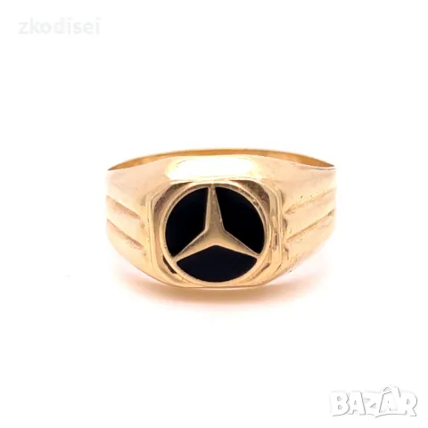 Златен мъжки пръстен 3,84гр. размер:66 14кр. проба:585 модел:29910-1, снимка 1