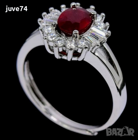 СРЕБЪРЕН  ПРЪСТЕН С РУБИН (АФРИКА), снимка 2 - Пръстени - 53166324