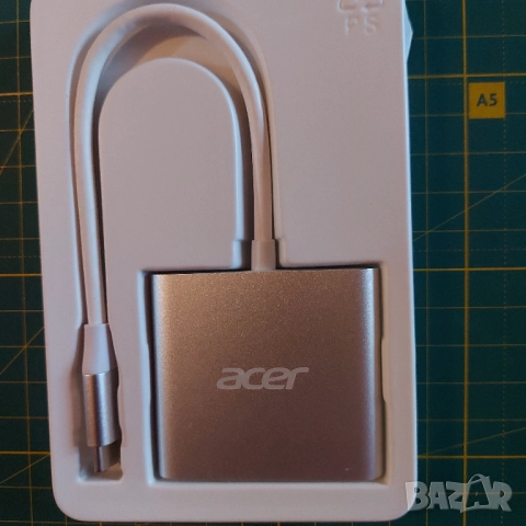 Acer USB C хъб, 3 в 1 с 5Gbps USB 3.0 GEN1 порт, 4K HDMI и PD Max 100W
