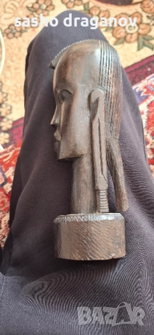 Абаносова фигура, африканска ръчна изработка, снимка 2 - Антикварни и старинни предмети - 52258252