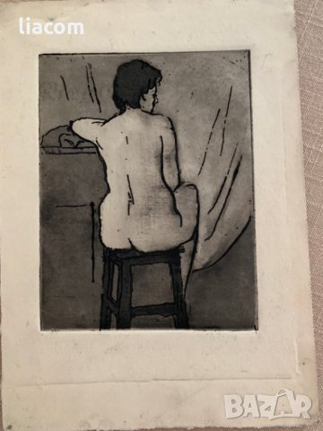 ЛЮДМИЛА ПОПТОШЕВА 2 бр. ранна работа офорт , снимка 4 - Картини - 33933427