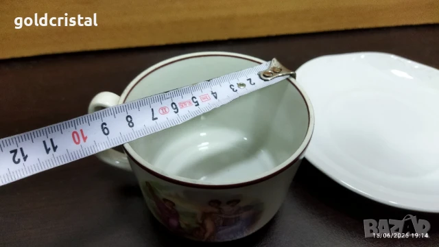 стар български порцелан Изида чаена чаша трите грации , снимка 6 - Антикварни и старинни предмети - 20483445