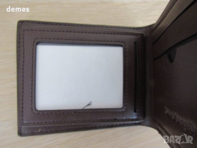 Мъжки портфейл от естествена кожа-кафяв, нов, Монголия, снимка 4 - Портфейли, портмонета - 35109048