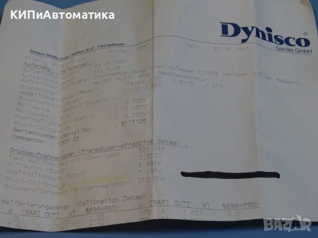 датчик за налягане DYNISCO IDA 354-5C-S78 Pressure Trаnsducer 0-414Bar 0-10V, снимка 8 - Резервни части за машини - 54205364