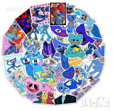 50 бр  Хъги Лъги Huggy Wuggy самозалепващи лепенки стикери за украса декор картонена торта и др, снимка 8 - Други - 37517067