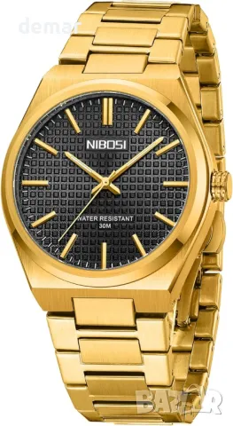 Мъжки часовник NIBOSI с аналогово-кварцов механизъм, стоманена каишка, водоустойчив, снимка 1