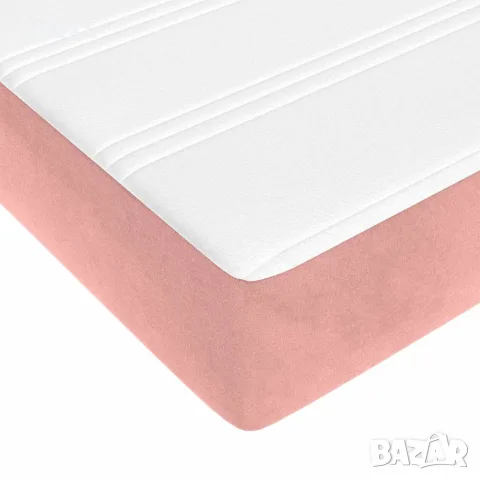 vidaXL Матрак за легло с покет пружини средна твърдост розов 120x200x20 см кадифе, снимка 5 - Матраци - 56147256