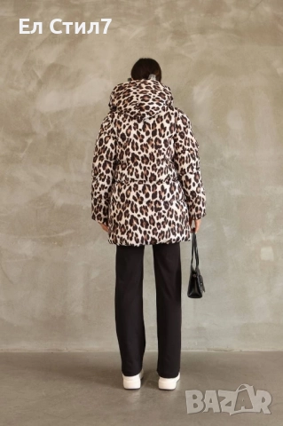 Двулицево дамско яке с леопардов мотив Силиконов пълнеж Размери С М Л ХЛ, снимка 5 - Якета - 52251471