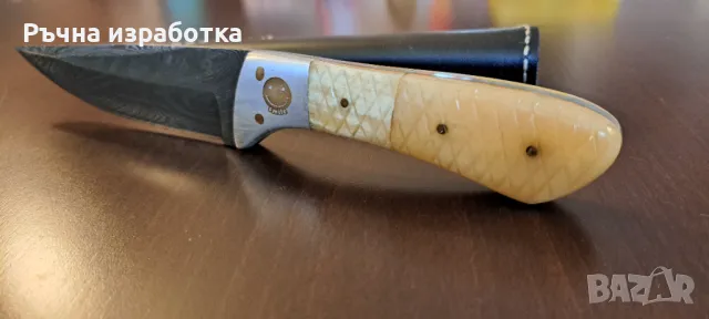 нож ръчна изработка дамаска стомана и камилска кост кания, снимка 12 - Ножове - 48085966