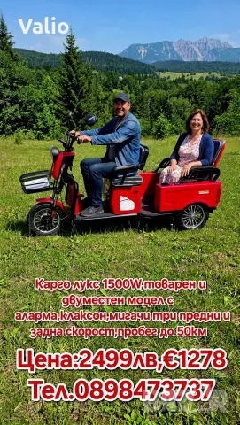 Електрическа триколка товарна карго лукс, снимка 4 - Мотоциклети и мототехника - 55720235