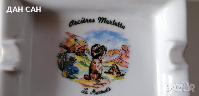 ретро пепелник порцелан с бобър мармот маркиран, снимка 4 - Антикварни и старинни предмети - 31561828