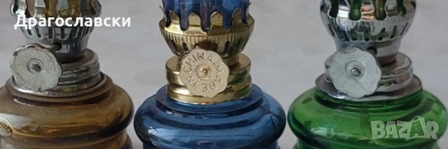 Лампи малки, газени: Стара синя газена лампа, красива и други малки лампа, стъклена газена лампа