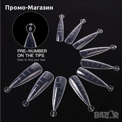 Остри форми за изграждане на поли гел / Polygel - 100бр, снимка 7 - Продукти за маникюр - 32018032