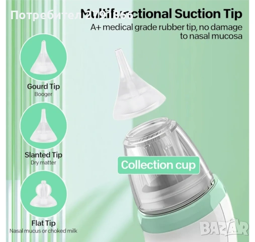 Електрически назален аспиратор за бебета,презареждащ се,5 степени, нов, снимка 3 - Други - 54238333