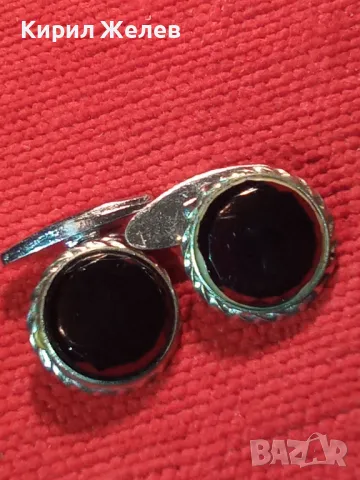 ЧИФТ СТАРИ ВИНТИЖ АРТ БУТОНЕЛИ КОПЧЕТА За РЪКАВЕЛИ с ШЛИФОВАН ЧЕРЕН ОНИКС 44356, снимка 8 - Антикварни и старинни предмети - 47023005