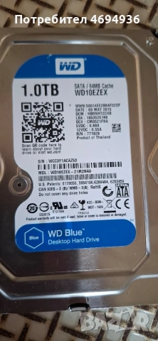 WD blue 1TB  на 100процента на 413 дни 