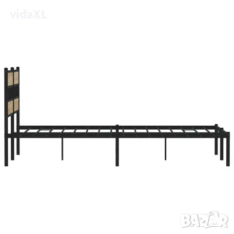 vidaXL Метална рамка за легло, без матрак, сонома дъб, 160x200 см, снимка 5 - Спални и легла - 56147476