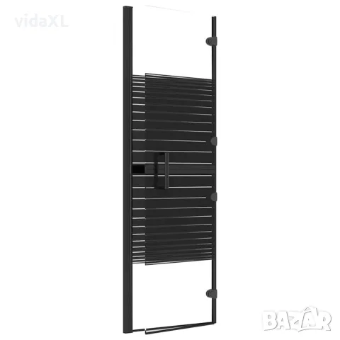 vidaXL Сгъваем душ параван, ESG стъкло, 80x140 см, черен, снимка 5 - Душове - 56146102
