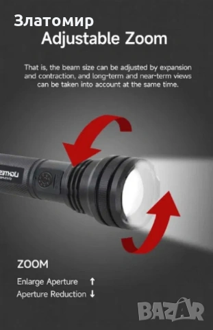 Супер лек акумулаторен фенер P50 SUPER LIGHT, снимка 7 - Къмпинг осветление - 53115095