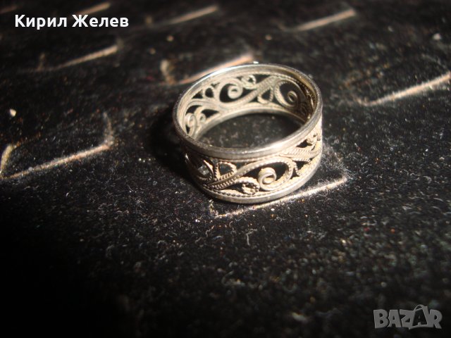 АРТ ДЕКО СРЕБЪРЕН ФИЛИГРАНЕН МАЙСТОРСКА АЖУРНА ЮВЕЛИРНА ИЗРАБОТКА НЕЖЕН ПРЪСТЕН СРЕБРО 17073, снимка 6 - Антикварни и старинни предмети - 31196134