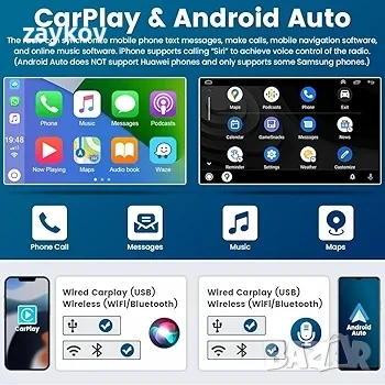 Hikity 2G + 64G Android 13 Автомобилно радио с безжичен Carplay, снимка 3 - Радиокасетофони, транзистори - 50657180