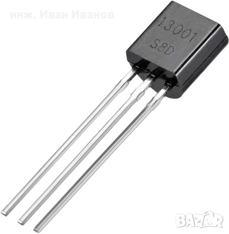 Транзистор MJE13001, NPN, 600/400 V, 0.2 A, 0.75 W, 4 MHz, TO92, снимка 2 - Друга електроника - 40450533