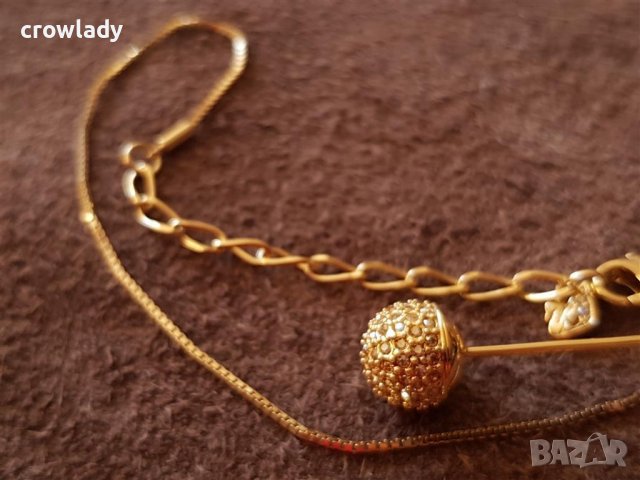 Уникално дизайнерско колие с 18к златно покритие и кристали SWAROVSKI, снимка 5 - Колиета, медальони, синджири - 42272149